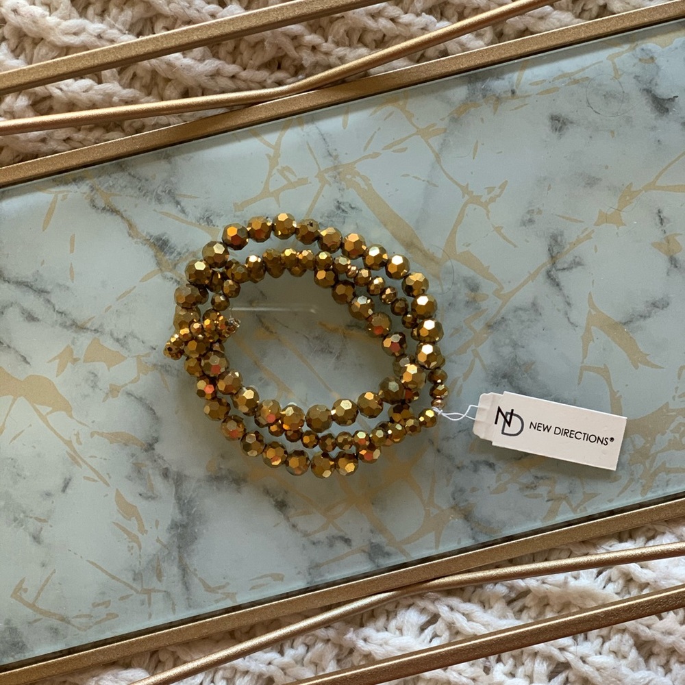 New Directions: 3 Row Beaded Stretch Bracelet